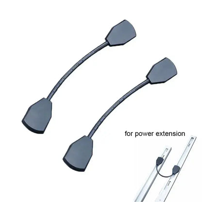 Black flexible power extension cords with shielded connectors for decorbites aluminum track rails in led spotlight systems