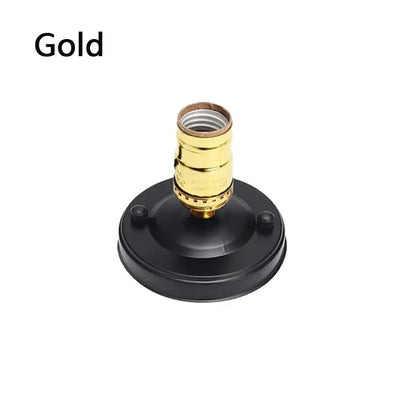 Gold-finished e27 socket with switch on black base decorbites aluminum vintage retro aluminum vintage retro design