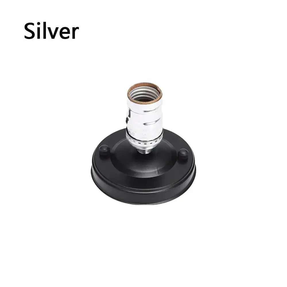 Silver and black decorbites aluminum vintage retro e27 socket ceiling light fixture with threaded bulb holder and switch