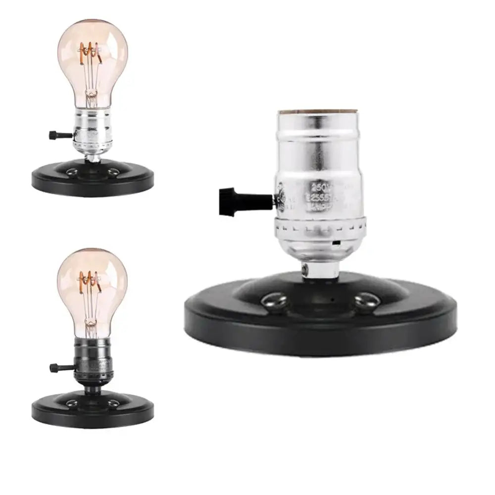 Industrial-style table lamp with decorbites aluminum vintage retro e27 socket holder and edison filament bulb
