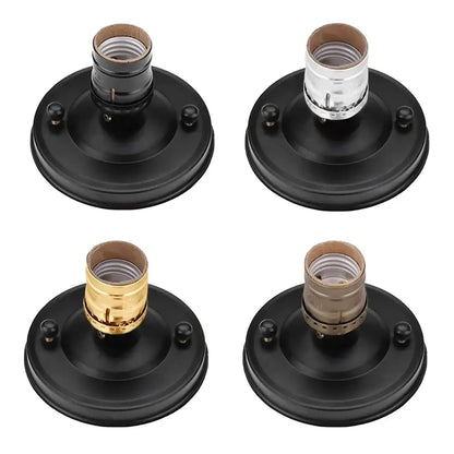 Black metal e27 socket light fixtures with brass silver and gold-toned sockets by decorbites aluminum vintage retro