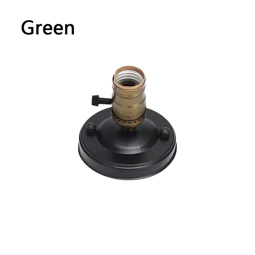 Black and brass-colored decorbites aluminum vintage retro wall-mounted e27 socket holder with switch and green label