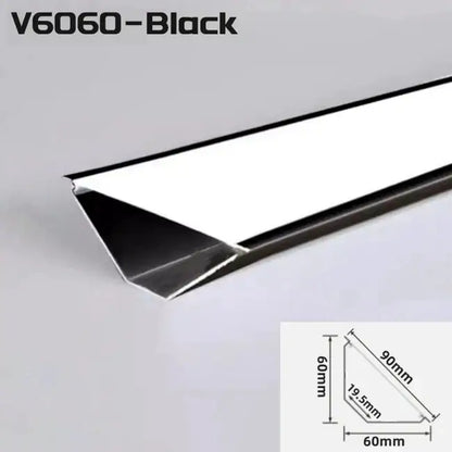 Black v6060 metal channel aluminum profile with sleek angular design for decorbites led strip lights installation