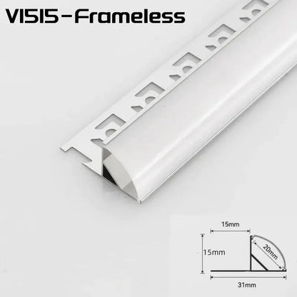 Decorbites™ aluminum profile led strip lights with white frameless design and precise 15mm x 31mm dimensions