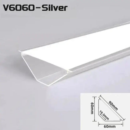 DecorBites™ aluminum profile led strip lights with sleek transparent acrylic housing and white illuminated surface