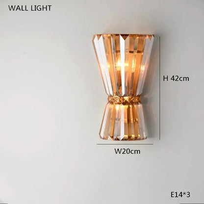 A modern DecorBites amber crystal LED ceiling light with a faceted crystal led design in gold and clear tones