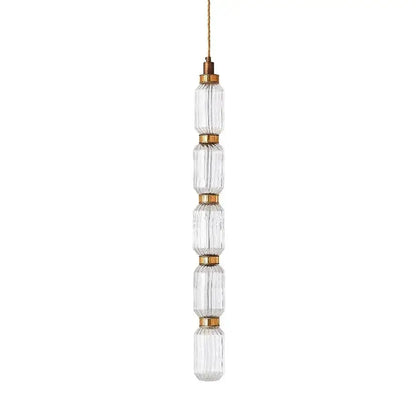 Clear faceted glass pendant light with brass accents and gold toned cord by decorbites amber glass for vintage style interiors