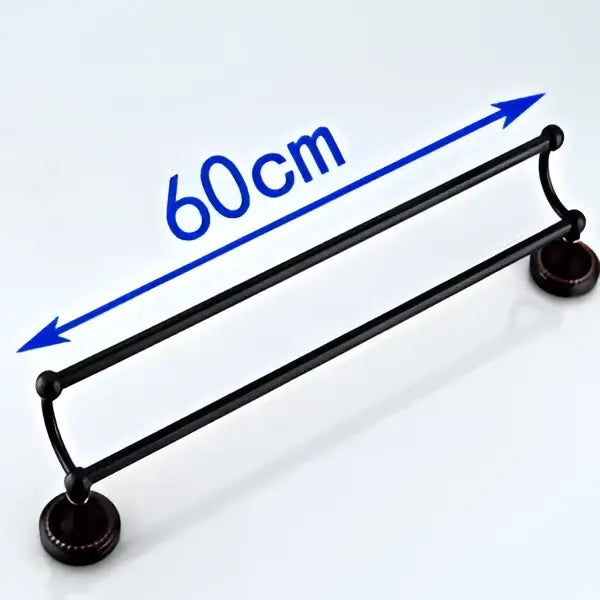 Decorbites™ antique black brass double towel bar 60cm black matte finished double towel rack for bathroom use