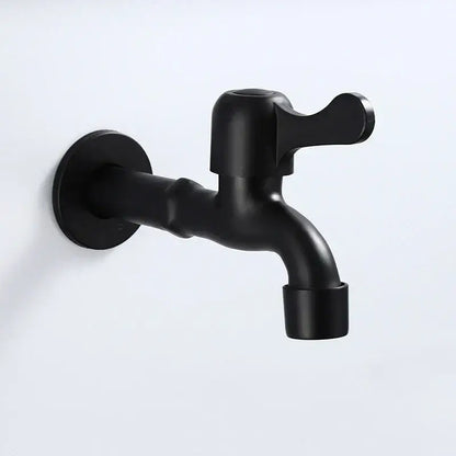 Decorbites antique black brass wall mount bibcock tap with black matte finish for garden and washing machine use