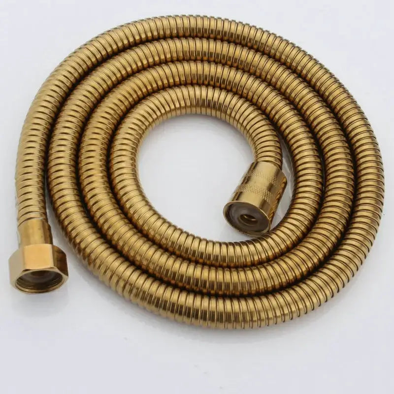 DecorBites™ antique brass hand shower hose 59 inch flexible gold-colored corrugated pipe with threaded metal connectors