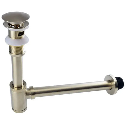 Brushed nickel sink drain with white rubber flange in decorbites™ antique brass pop up drain kit for bathroom sink