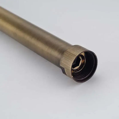 DecorBites™ antique brass shower faucet extension tube 30cm with cylindrical pipe and threaded end cap