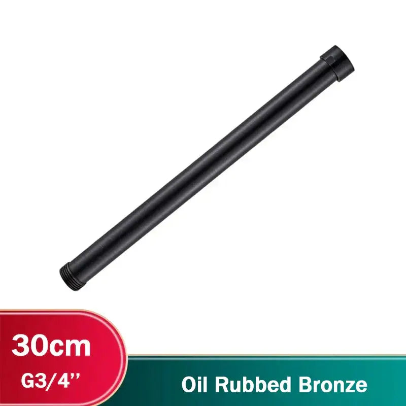 A sleek 30cm matte black oil rubbed bronze extension tube with threaded ends for decorbites antique brass shower faucet