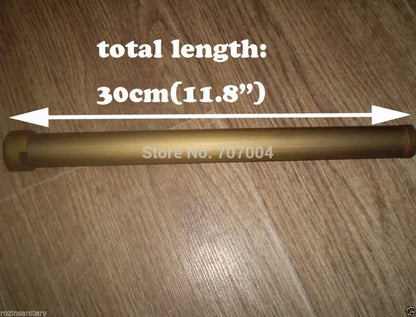 Decorbites™ antique brass pipe extension tube 30cm with smooth metallic finish and threaded ends for shower faucets