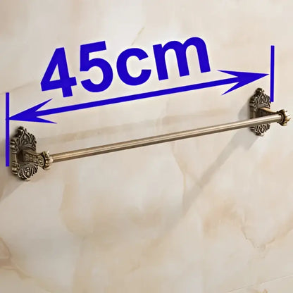 Decorbites antique brass towel bar with ornate floral end caps 45cm brass towel bar for wall mounted use
