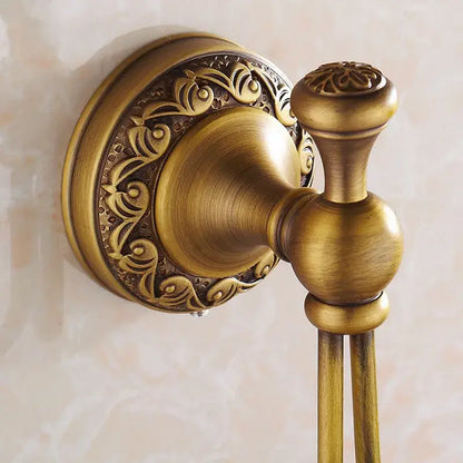 Decorbites antique brass towel hooks wall rack with ornate floral detailing in vintage brass towel design for home decor
