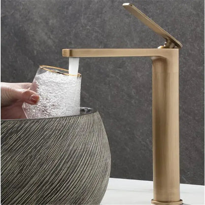 Decorbites antique bronze basin faucet with brass finish sleek tall design and minimalist handle for bathroom sink