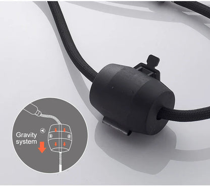 Black cylindrical connector with braided cable and clip mechanism for decorbites antique bronze kitchen faucet gravity system