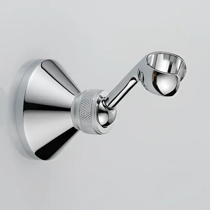 Chrome-finished towel rack with polished metallic finish and textured grip, complementing decorbites antique gold handheld shower head