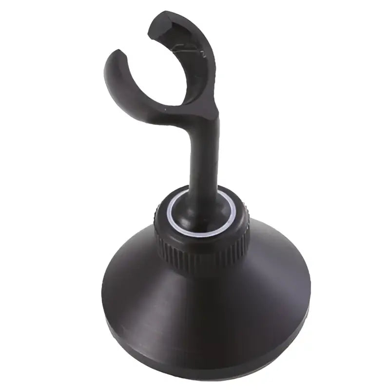Black suction cup mount shower head holder with curved hook for decorbites antique handheld shower head stand