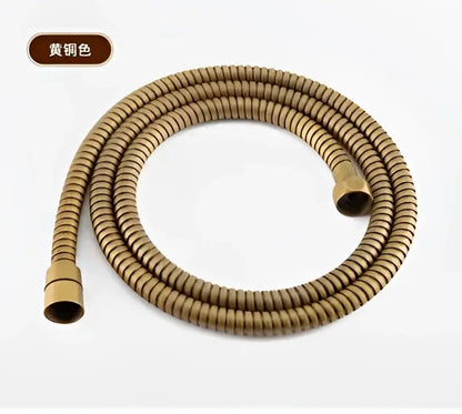 Decorbites™ antique handheld shower head holder plumbing hose bidet sprayer stand with yellow gold ribbed flexible hose and brass fittings