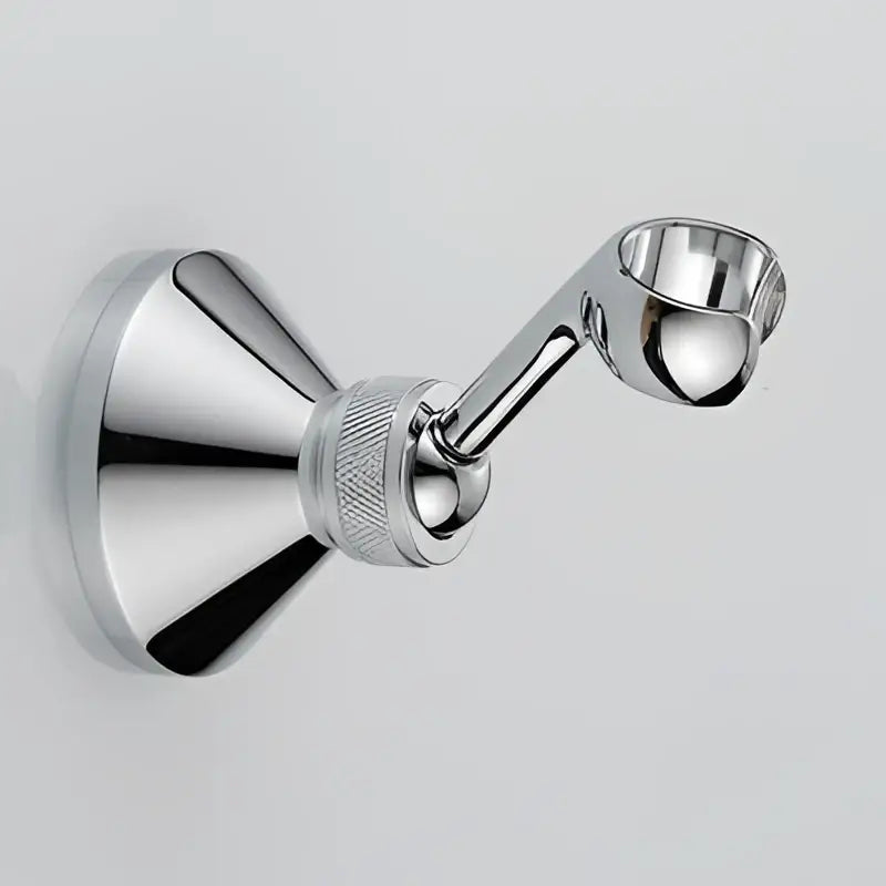 Chrome-finished towel rack with polished metallic finish and textured grip for decorbites antique handheld shower head use