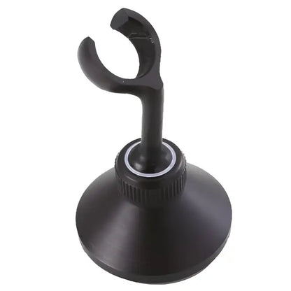 Black suction cup mount with curved hook for holding items on decorbites antique handheld shower head holder