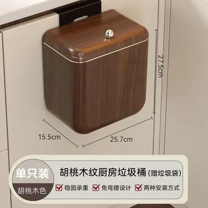 Decorbites antique style kitchen trash can with lid featuring large capacity and rich walnut antique style wood grain finish