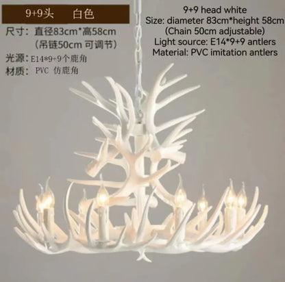 White pvc imitation antler branch ceiling chandelier with nine e14 sockets from decorbites antler branch series