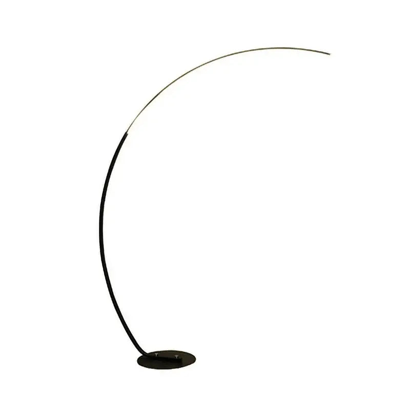 Black curved floor lamp with arc shape and circular base decorbites arc shape led floor lamp for modern living room decor