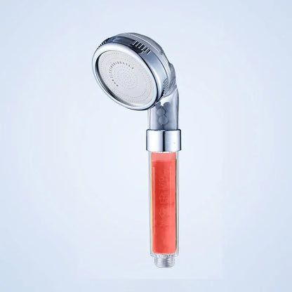 Silver-finished decorbites aroma filter vitamin c shower head with transparent filter housing and orange filtration media
