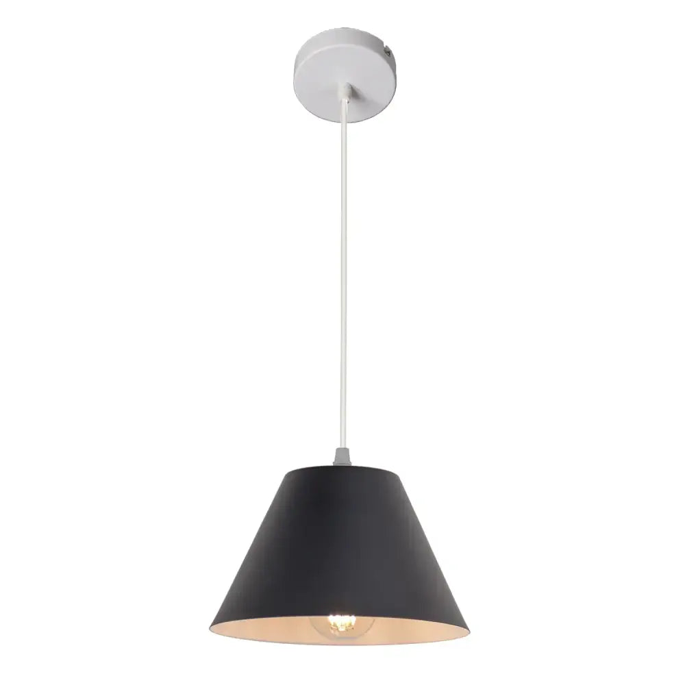 Black conical pendant lamp with a matte finish and warm interior from decorbites art colorful for modern dining room lighting