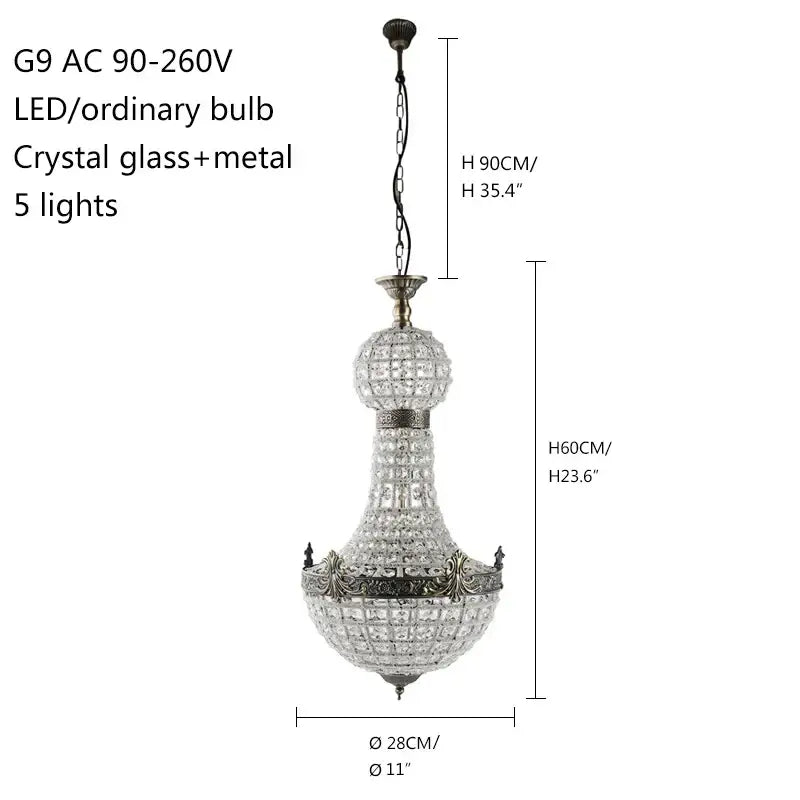 An elegant DecorBites Art Deco crystal LED chandelier with five lights and metallic finish for parlor or bedroom