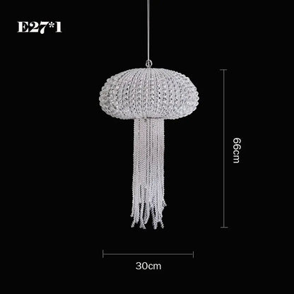 A sparkling silver crystal decorbites art deco dimmable hanging chandelier with lattice dome and clear crystal tassels