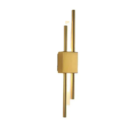Modern gold-toned DecorBites Art Deco wall sconce with sleek vertical rods marble accent for bedroom and living room lighting