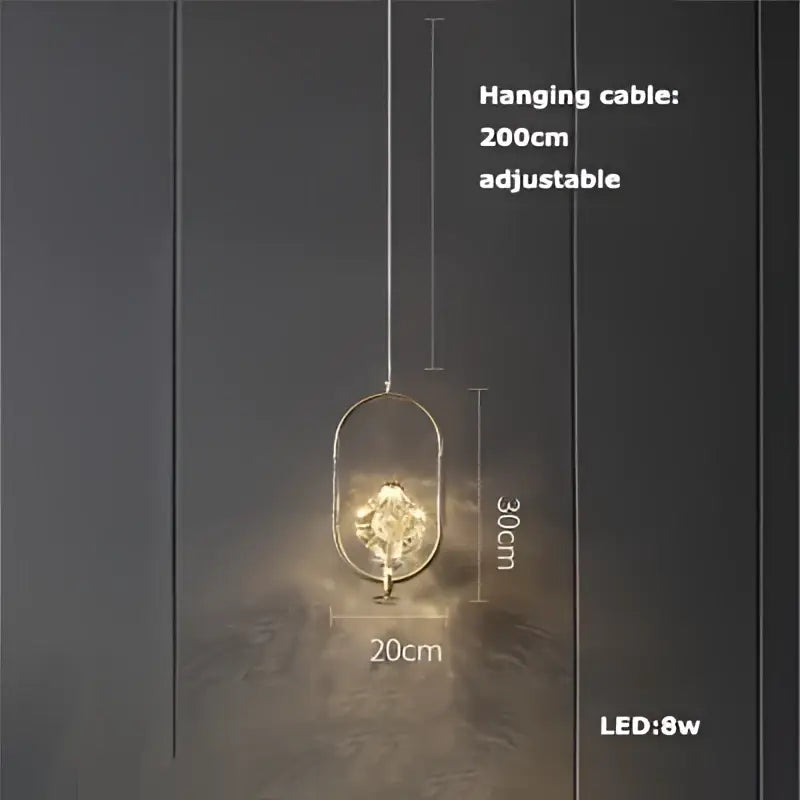 Gold-toned decorbites art deco pendant light with delicate ornate design and 8w led bulb vintage american style