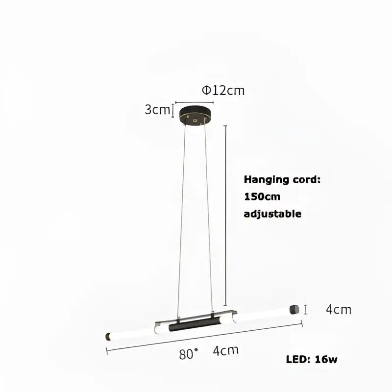 Modern minimalist pendant light with black circular top and white led bar for decorbites art deco dining room lighting