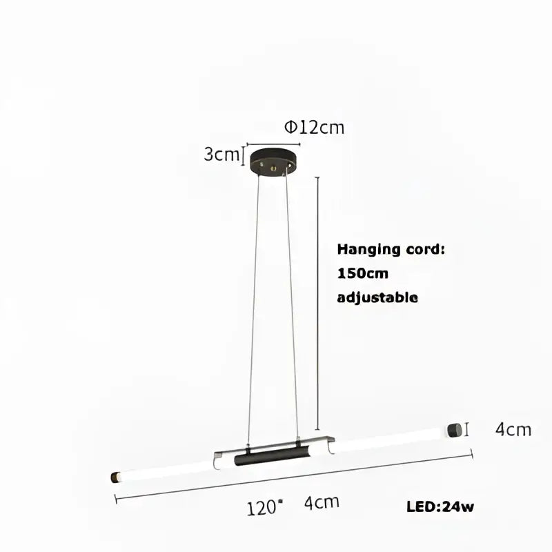 Decorbites art deco led gold chandelier with black circular mount and transparent glass tube for dining room lighting