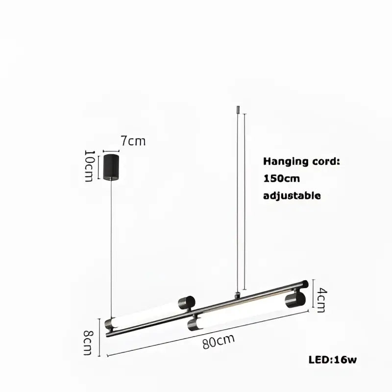 Modern minimalist decorbites art deco linear pendant light with sleek chrome finish and three integrated led bulbs