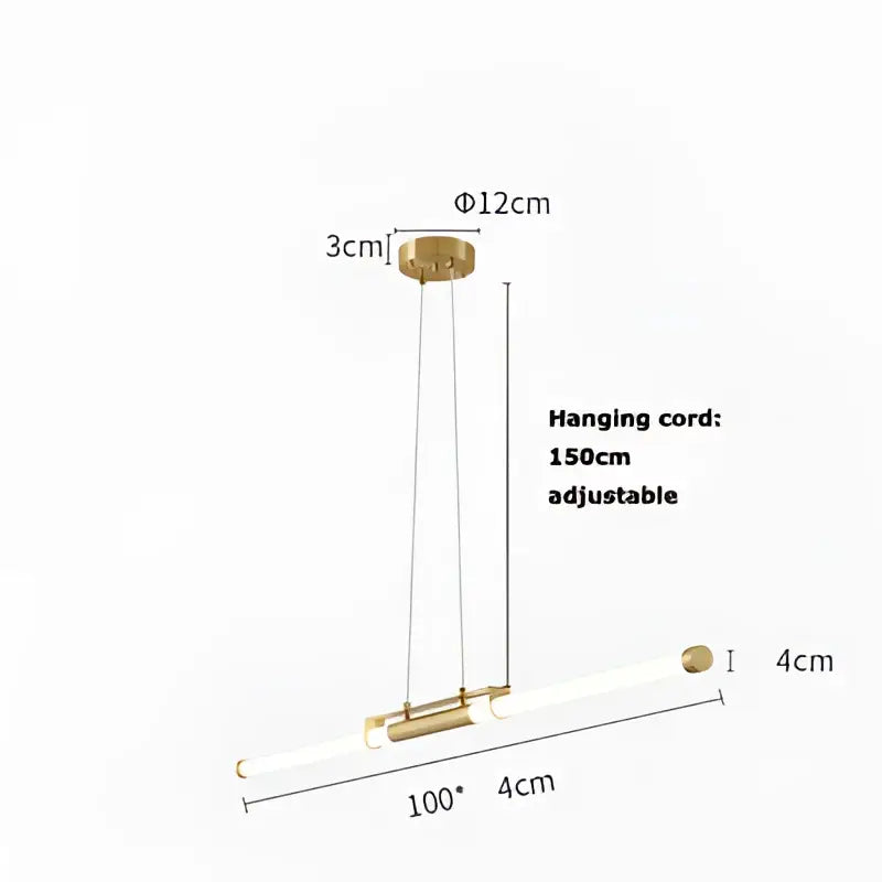 Decorbites art deco gold-toned minimalist pendant light with frosted glass diffuser for dining room lighting