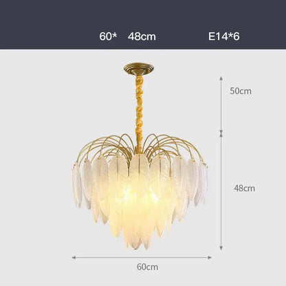 Gold-toned decorbites art deco white feather chandelier with translucent deco white glass shades for bedroom lighting