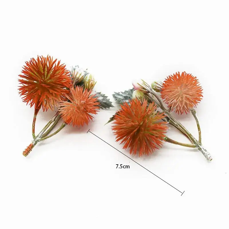 Decorbites™ artificial grass plants with orange spiky flowers and green leaves for home decor wedding and diy use