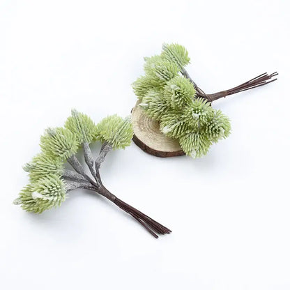 Decorbites artificial plants faux evergreen branches with frosted green spiky foliage for christmas decorations