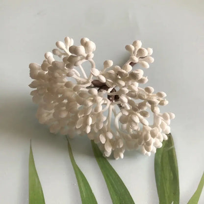 White delicate paper flower cluster with textured surface in decorbites artificial plants diy dried plants garland craft