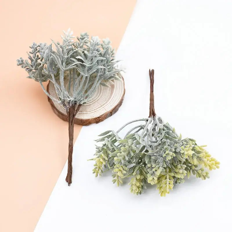 Decorbites artificial water grass bundles with frosty green and silver foliage and brown stems for water grass vase decor