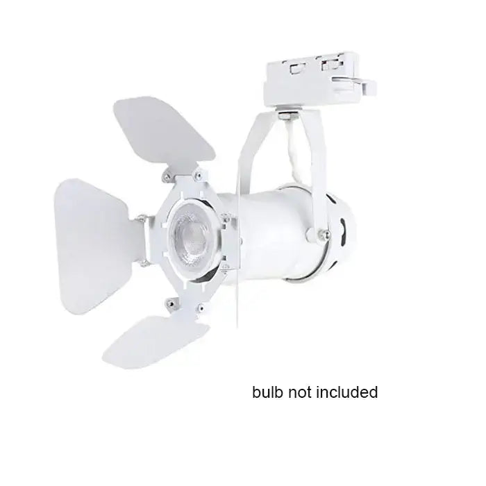 White metal decorbites artwork led track lighting fixture with adjustable barn doors and mounting bracket for spotlighting