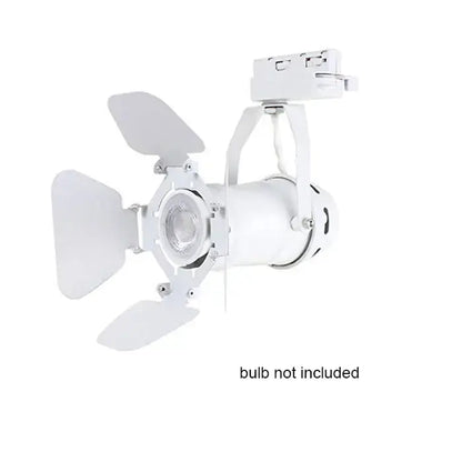 White metal decorbites artwork led track lighting fixture with adjustable barn doors and mounting bracket for spotlighting