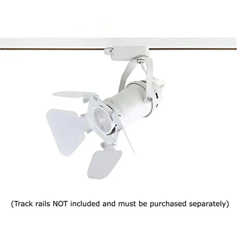 White decorbites artwork led track lighting fixture with adjustable arms and three directional reflectors vintage design