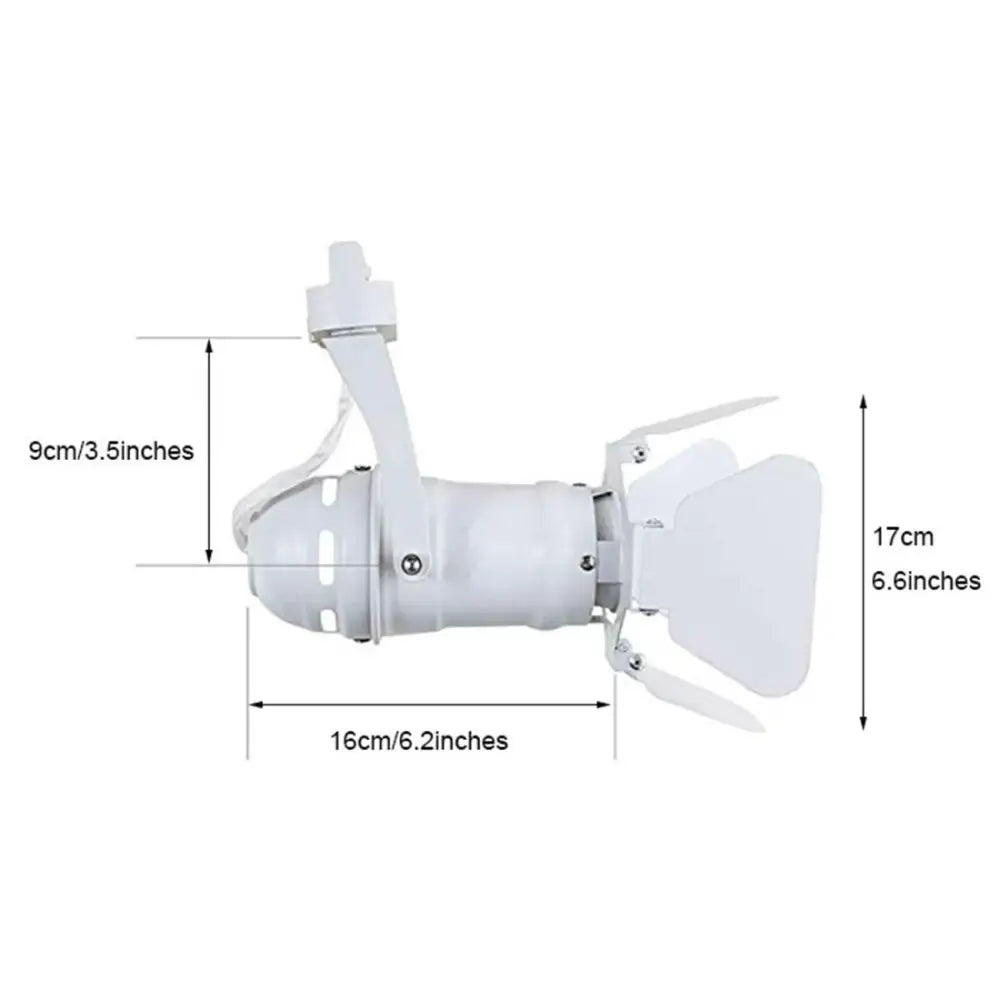 White plastic decorbites artwork led spotlight with adjustable arm and leaf-shaped diffuser for led track lighting