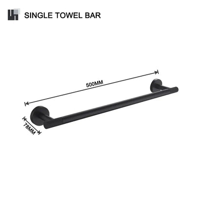 Black matte finished single towel bar with sleek modern design from decorbites bathroom hardware set for organized spaces